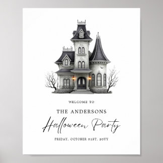 Haunted House Adult Halloween Party Welcome Sign