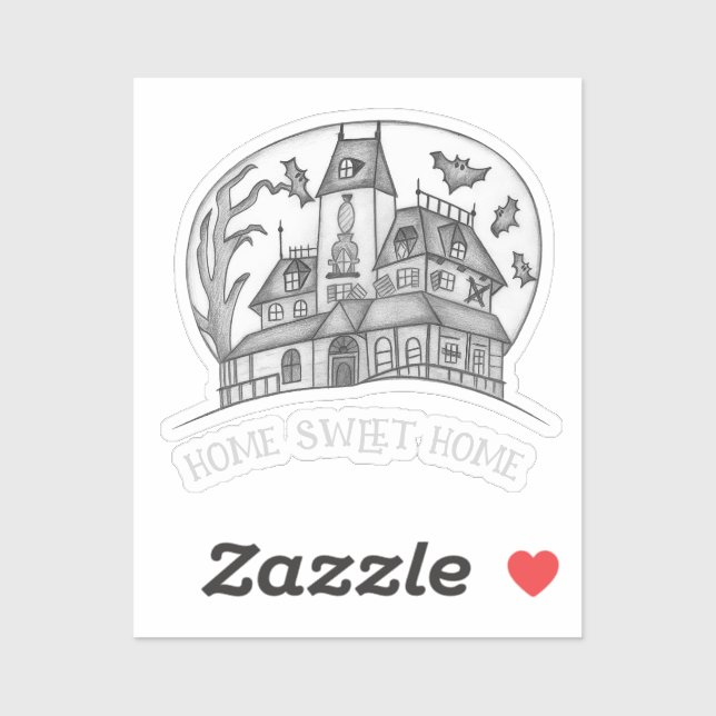 Haunted House and Bats Halloween  (Sheet)
