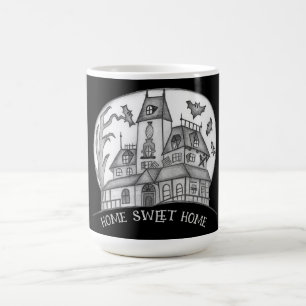 Haunted House and Bats Halloween Coffee Mug