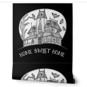 Haunted House and Bats Halloween  Wallpaper