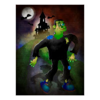 Haunted house and Cute Monster
