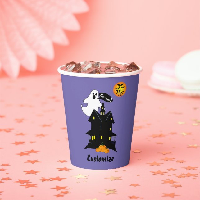 Haunted House And Ghost Paper Cup (Insitu)