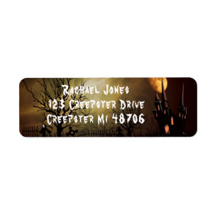 Haunted House and Grim Reaper  Return Address Label