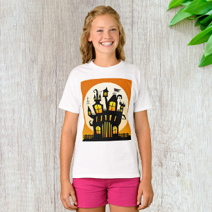 Haunted House And Moon Girls T-Shirt