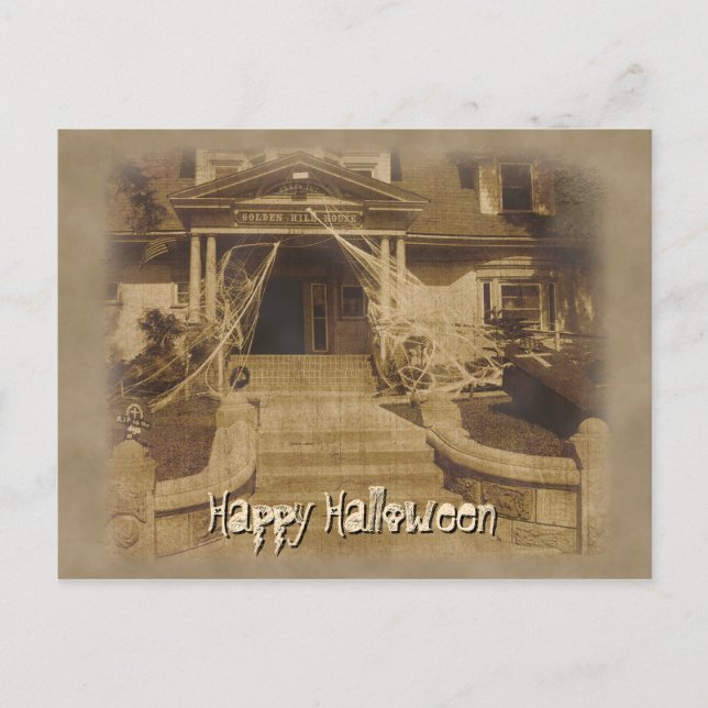 Haunted House at Halloween Postcard (Front)