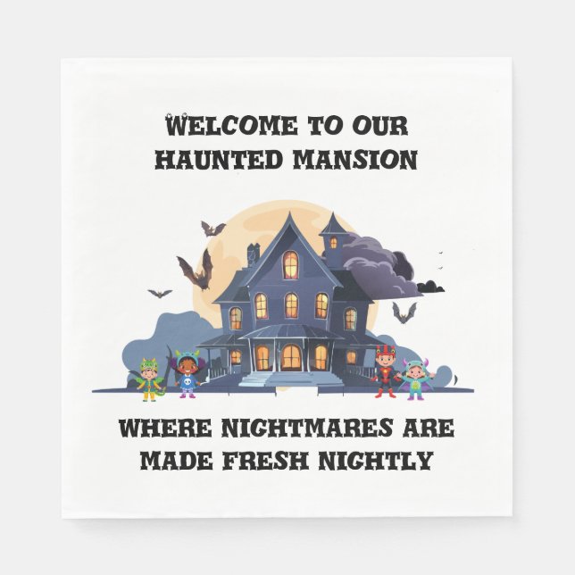 Haunted House At Midnight Napkin (Front)