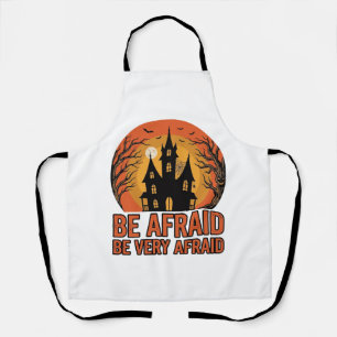 Haunted House Be Afraid Vintage Halloween Design_1 Apron