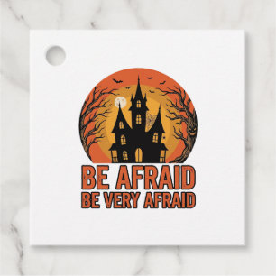 Haunted House Be Afraid Vintage Halloween Design_1 Favour Tags