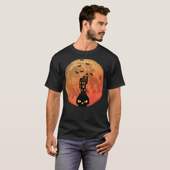Haunted House blood moon T-Shirt (Front Full)