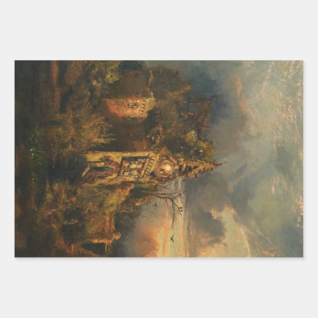 Haunted House (by Thomas Moran) Wrapping Paper Sheet (Front)