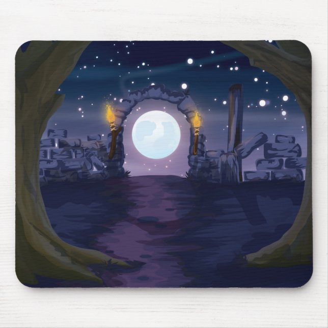 haunted house cartoon mouse pad (Front)
