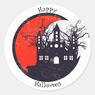 Haunted House Classic Round Sticker