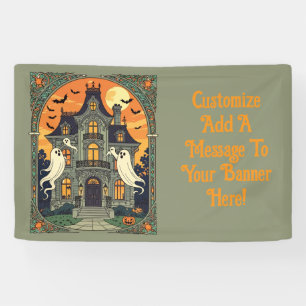Haunted House - Creepy Crescent Banner