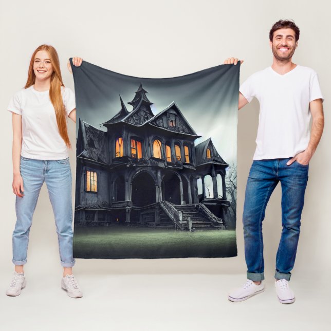 Haunted House Fleece Blanket (In Situ)