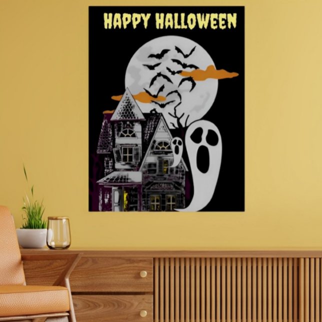 Haunted House & Flying Bats Halloween Posters  (Creator Uploaded)