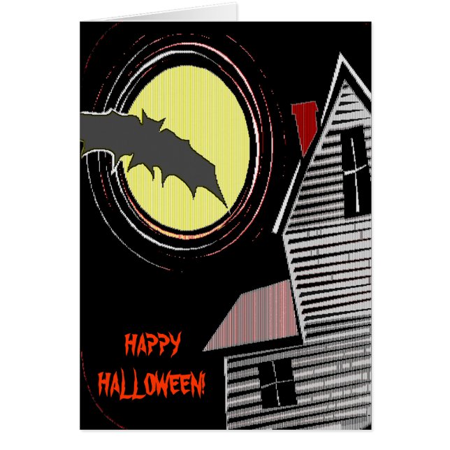 Haunted House Full Moon and Bat (Front)