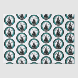 Haunted House Full Moon Bats Happy Halloween Tissue Paper