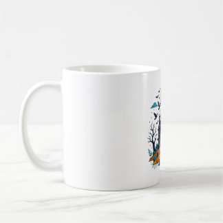 Haunted House Full Moon Bats Spooky Halloween Coffee Mug