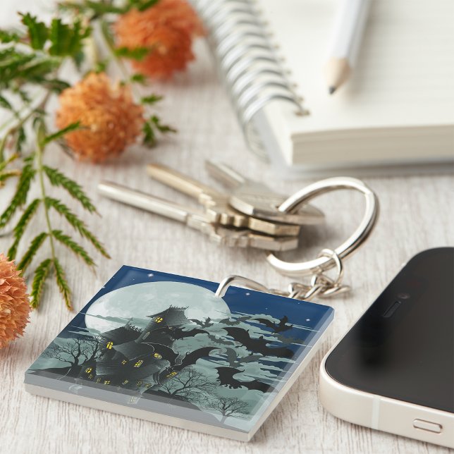 Haunted House Full Moon Keychain (Creator Uploaded)
