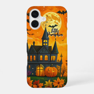 Haunted House Full Moon Little Pumpkin Halloween iPhone 16 Case