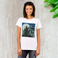 Haunted House Full Moon Womens T-Shirt