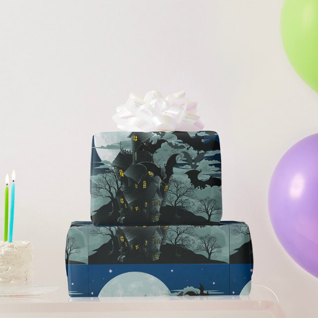 Haunted House Full Moon Wrapping Paper (Creator Uploaded)