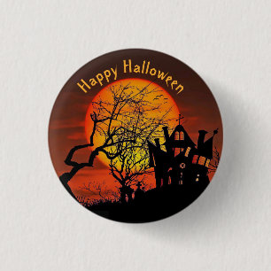 Haunted House Halloween 3 Cm Round Badge