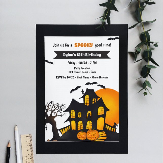 Haunted House Halloween Birthday Invitation (Creator Uploaded)