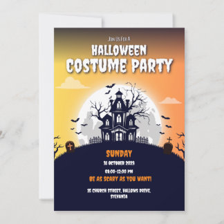 Haunted House Halloween Costume Party Invitation
