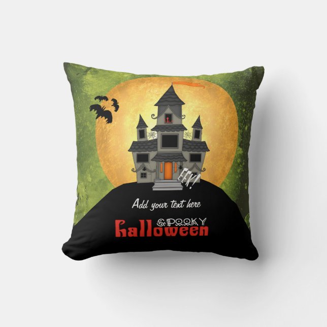 Haunted House Halloween Cushion (Front)
