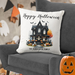 Haunted House Halloween Cushion