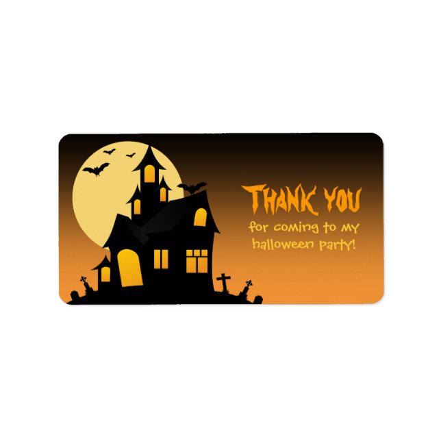 Haunted House Halloween Favour Tag Address Label (Front)