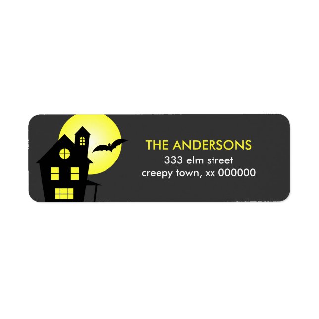Haunted House Halloween Labels (Front)