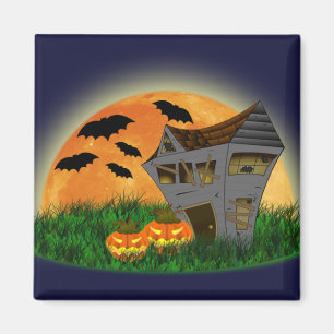 Haunted House Halloween Magnet