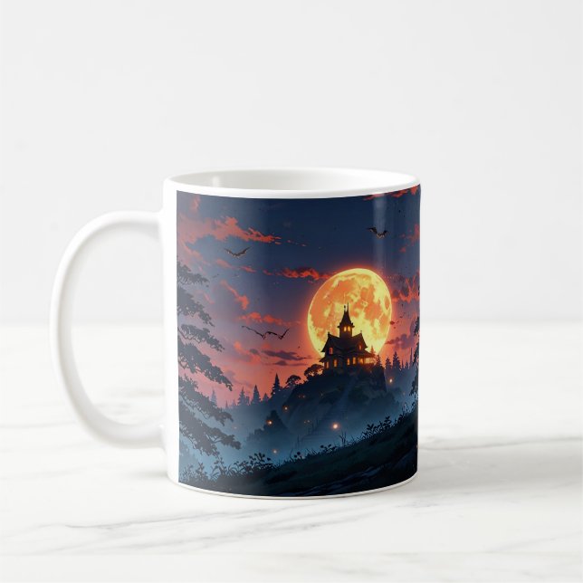 Haunted House Halloween Mug – Spooky Anime (Left)