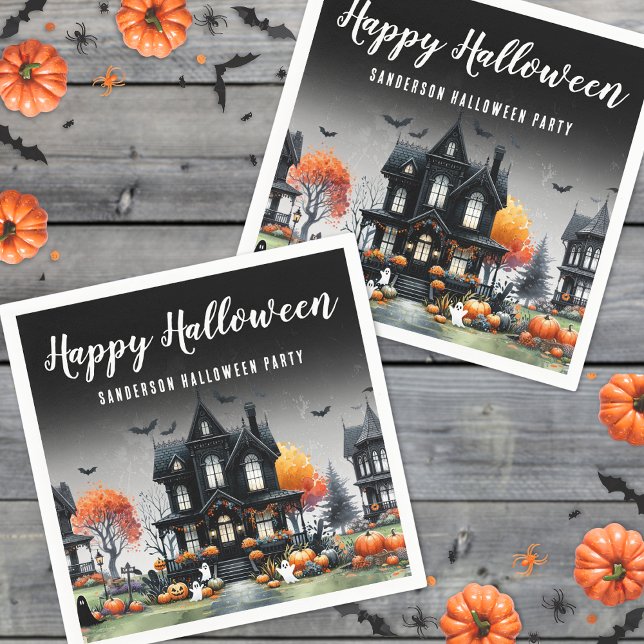 Haunted House Halloween Napkin (Haunted House Halloween Napkins)