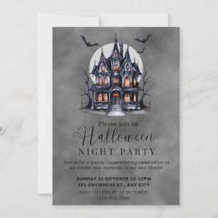 Haunted House Halloween Night Party Invitation, Invitation