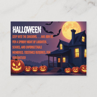 Haunted House Halloween Night Scene Business Card