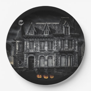 Haunted House Halloween Paper Plate