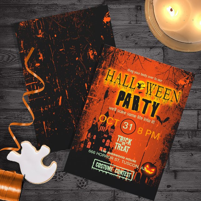 Haunted House Halloween Party ID578 Invitation (Front/Back In Situ)