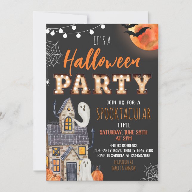 Haunted House Halloween Party Invitation (Front)