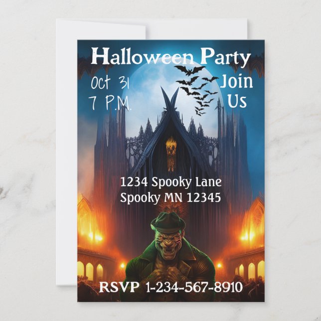 Haunted House Halloween Party Invitation (Front)