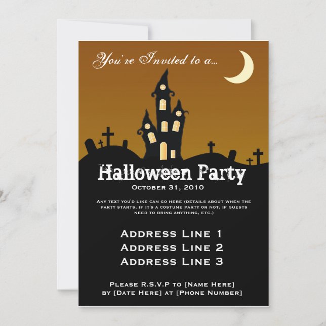 Haunted House Halloween Party Invitation (Front)