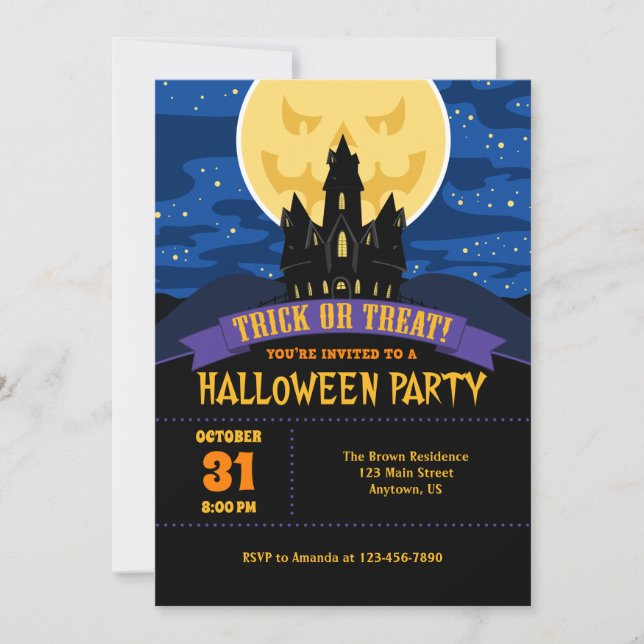 Haunted House Halloween Party Invitation (Front)