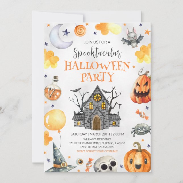Haunted House Halloween Party Invitation (Front)