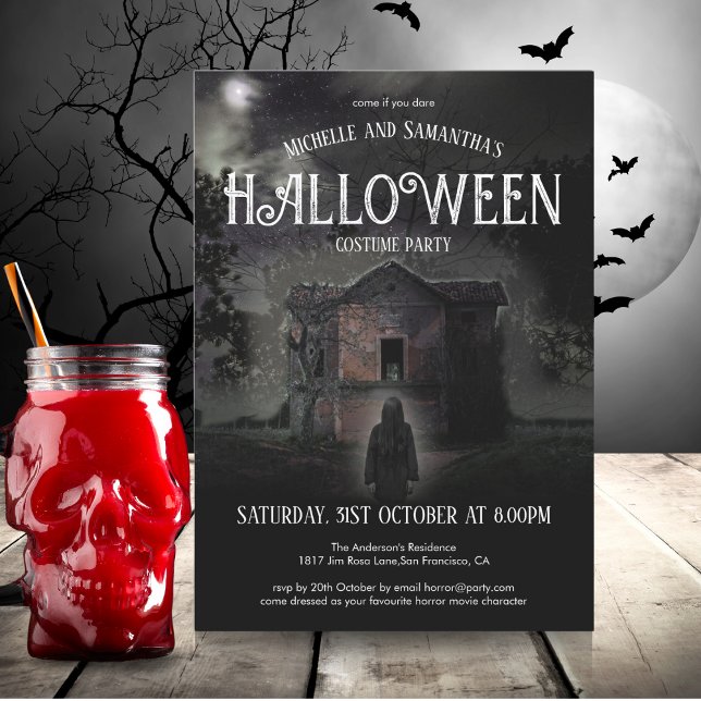 Haunted House Halloween Party Invitation (Mockup view)