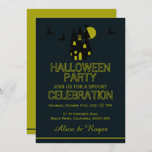 Haunted House, Halloween Party Invitation