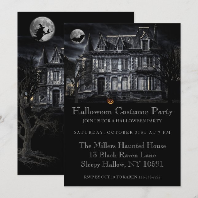 Haunted House Halloween Party Invitation (Front/Back)