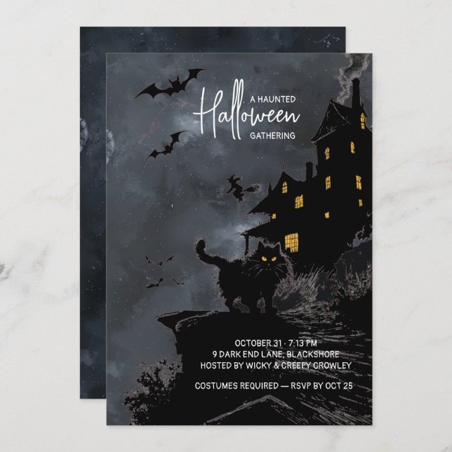 Haunted House Halloween Party Invitation. Invitation (Front/Back)