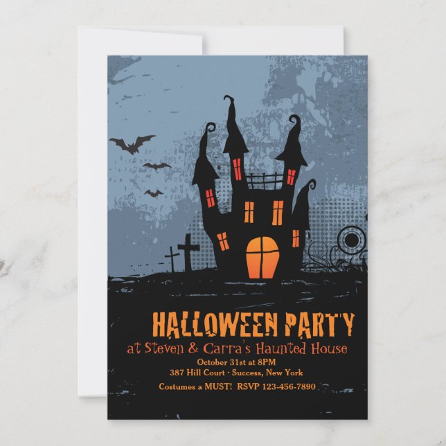 Haunted House Halloween Party Invitations (Front)